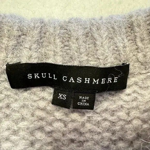 Skull Cashmere Madonna Skull Alpaca Wool Blend Sweater Black Lilac Gray Size XS - Picture 3 of 7